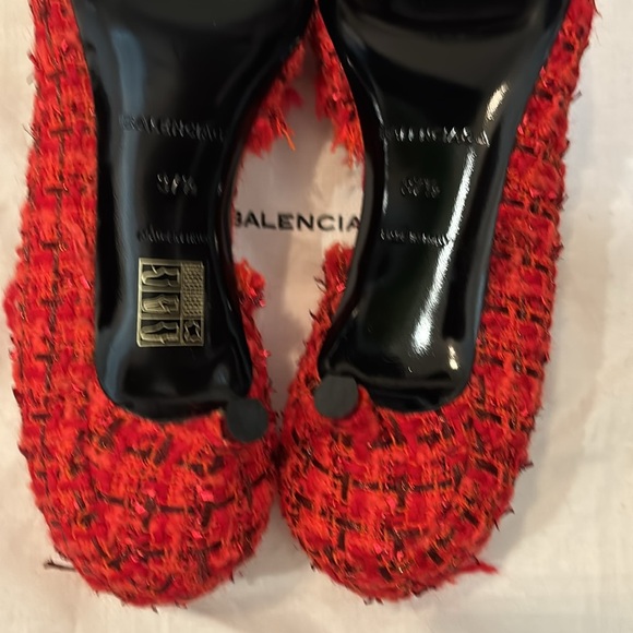 NWOT Balenciaga Tweed Knife Kitten Heel D'orsay Pumps Tweed with Dust Bag - Picture 14 of 14